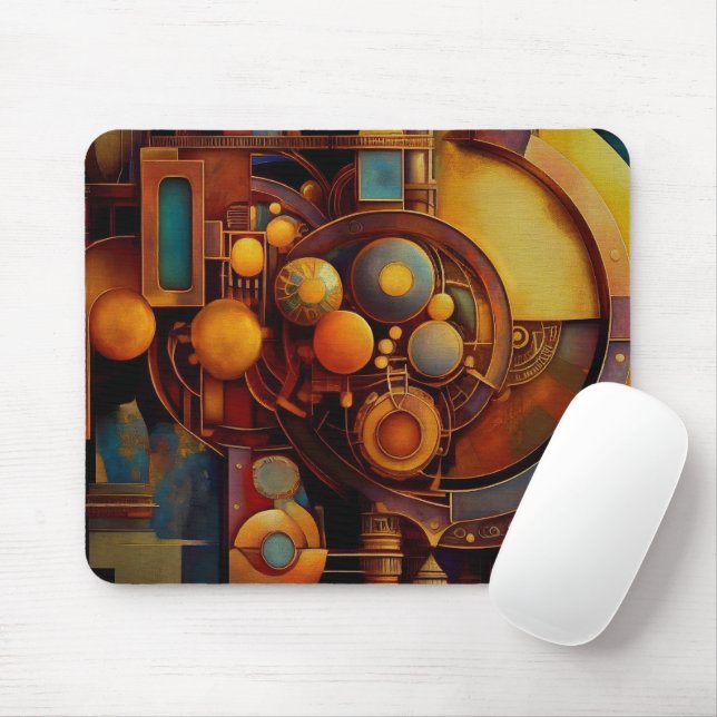 Mousepad Steampunk Mechanical Orb Composition (Com mouse)
