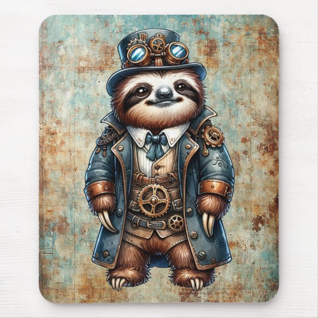 Mousepad Steampunk Sloth (Frente)