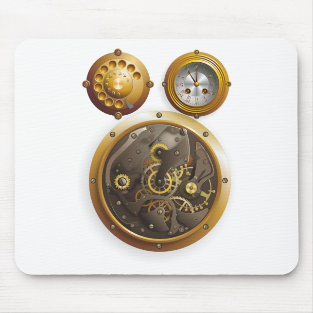 Mousepad Steampunk Uhr (Frente)