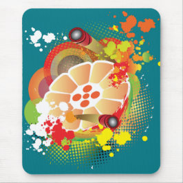 Mousepad Steelpan Abstrato com Pansticks e Salpicos de Tint