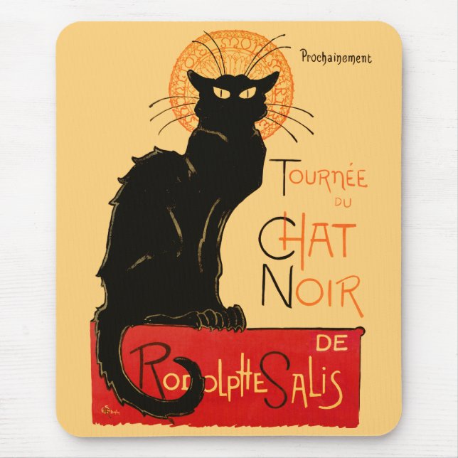 Mousepad Steinlen Black Cat Classic French Trabalho de arte (Frente)