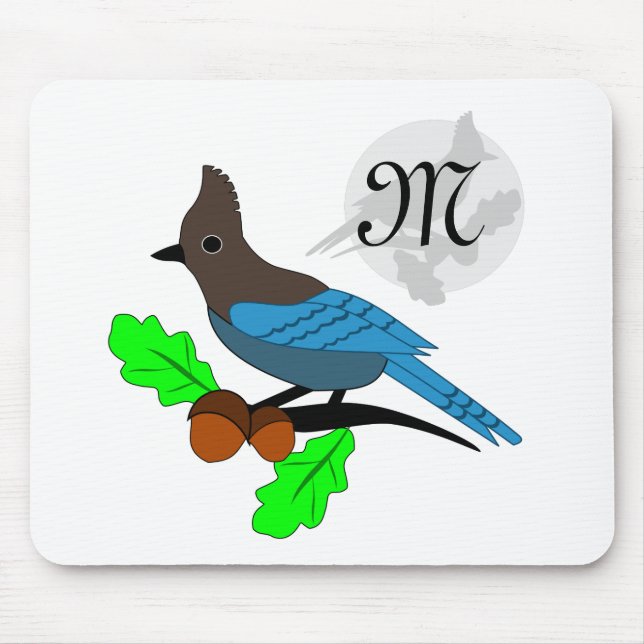 Mousepad Steller Blue Jay Monograma (Frente)