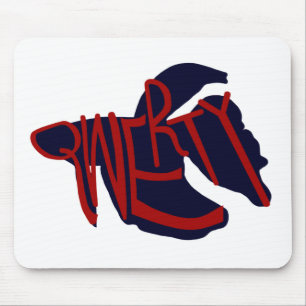 Mousepad stêncil de peixe qwerty