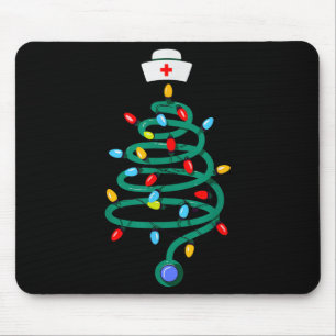 Mousepad Stethoscope Árvore de Natal Registrada Médica Enfe