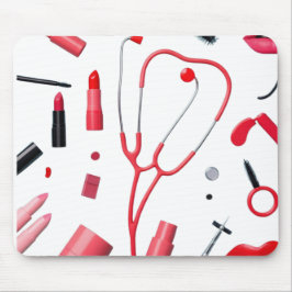 Mousepad Stéthoscope et maquillage