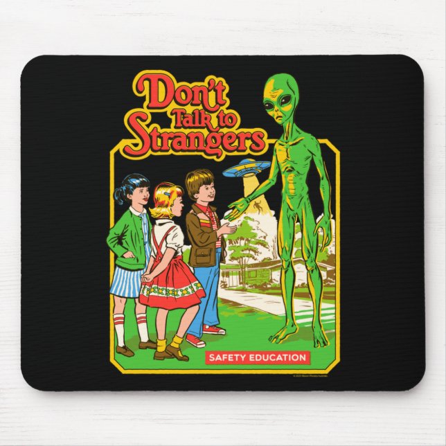 Mousepad Steven Rhodes Don't Talk To Strangers Alien Retro  (Frente)