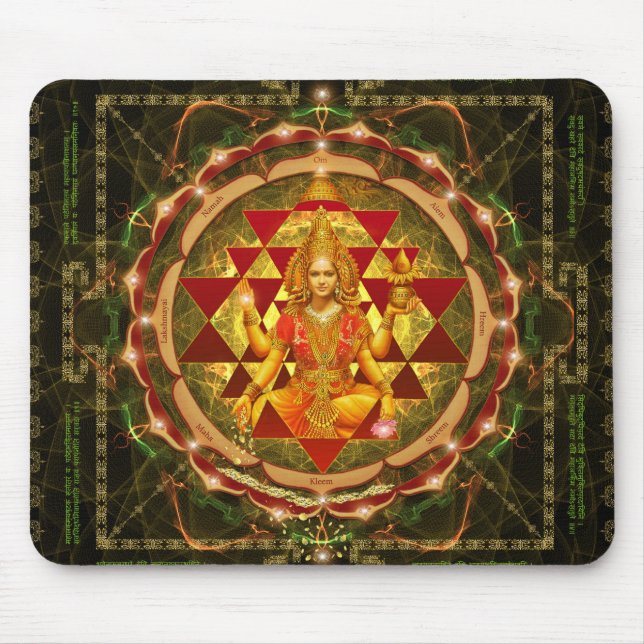 Mousepad Stotram em Devi Lakshmi - Shri Yantra- Mahalakshmi (Frente)
