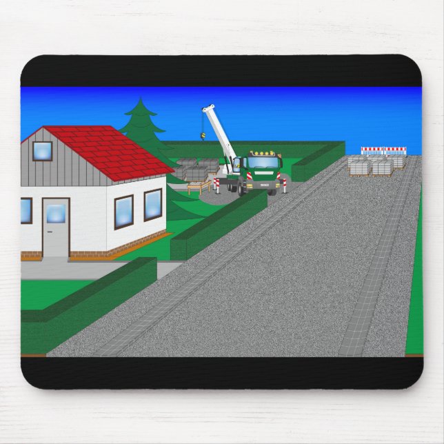 Mousepad Straßen und Hausbau (Frente)