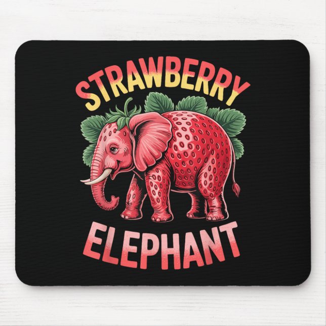 Mousepad Strawberry Elephant Cute Meme Kids Italian Brainro (Frente)