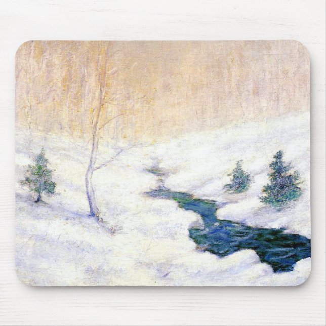 Mousepad Stream em uma paisagem de inverno de neve (Arte de (Frente)