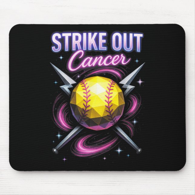 Mousepad Strike Out Cancer - Breast Cancer Softll Support  (Frente)