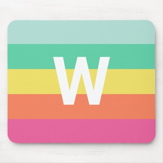 Mousepad Stripe Personalizado do Bloco de Cores do Rainbow  (Frente)