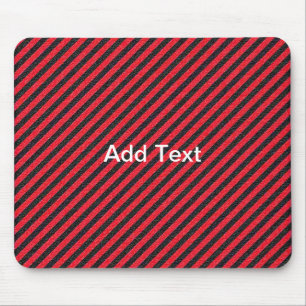 Mousepad Stripes Diagonais Finas Pretas e Vermelhas