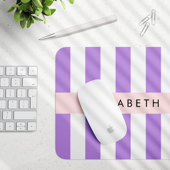 Mousepad Stripes Roxas, Padrões Retirados, Linhas, Seu Nome (Criador carregado)