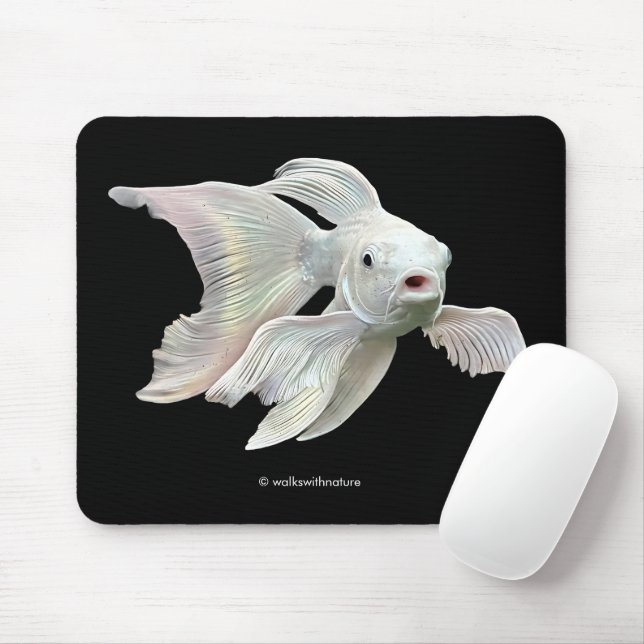 Mousepad Stunning Platinum Butterfly Koi Carp Fish (Com mouse)