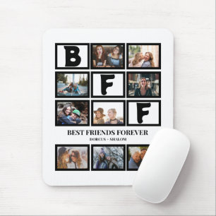 Mousepad Stylish BFF Best Friends Forever 9 Photo Collage 