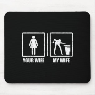 Mousepad Sua esposa minha esposa bolas de sinuca bilhar sno