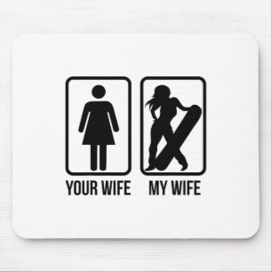 Mousepad Sua Esposa, Minha Esposa, Snowboarder - Gif