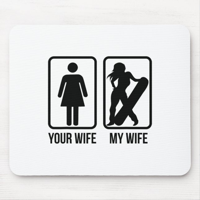Mousepad Sua Esposa, Minha Esposa, Snowboarder - Gif (Frente)