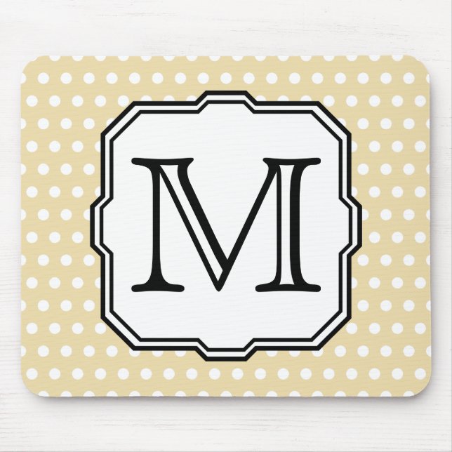 Mousepad Sua letra. Monograma feito sob encomenda. Ponto de (Frente)