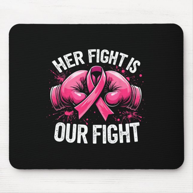 Mousepad Sua Luta É Nossa Luta Com As Luvas De Boxim Cancer (Frente)