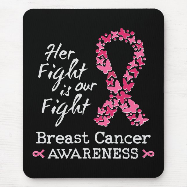 Mousepad Sua luta é nossa luta Sensibilização do Cancer da  (Frente)