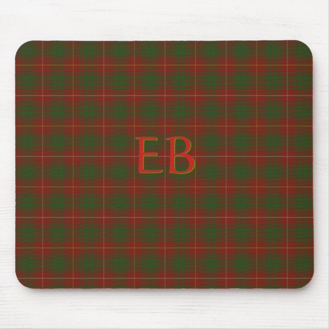 Mousepad Suas iniciais em Bruce Clan Tartan (Frente)