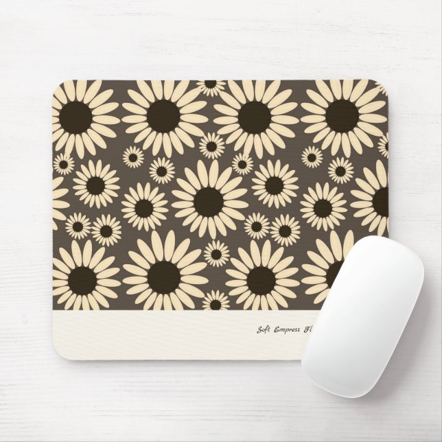 Mousepad Suave Florais Empress Marrom (Com mouse)