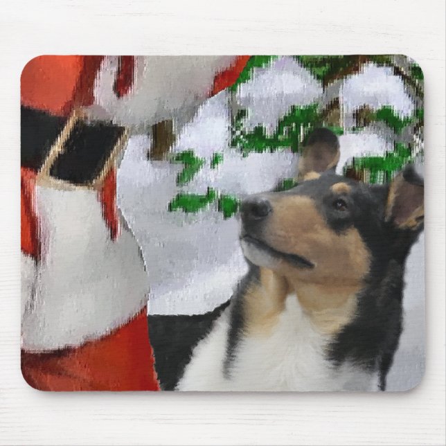 Mousepad Suave presentes de Natal Collie (Frente)