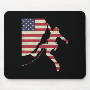 Mousepad Subida Patriótica à Rocha da Bandeira Americana de