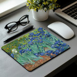 Mousepad Subidas | Vincent Van Gogh<br><div class="desc">Irrises (1889) do artista poste-impressionista holandês Vincent Van Gogh. A pintura paisagística original é um óleo na canvas mostrando um jardim de flores floridas da íris. 

Use as ferramentas de design para adicionar texto personalizado ou personalizar a imagem.</div>