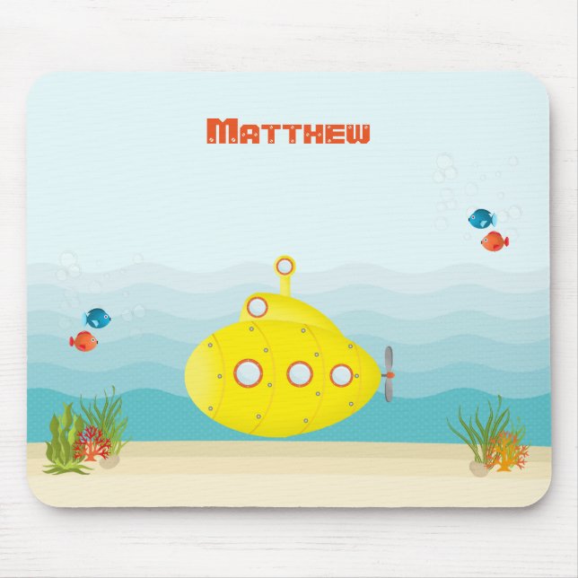 Mousepad Submarino Amarelo Profundo (Frente)