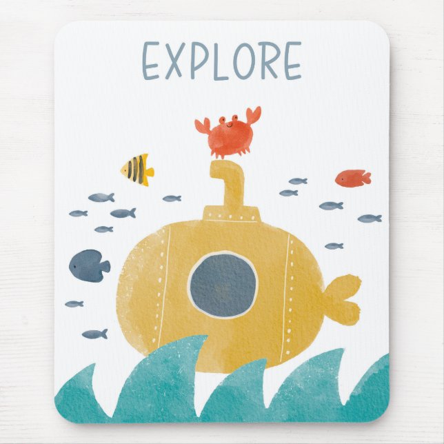 Mousepad Submarino de Portas Cutas | Explorar (Frente)