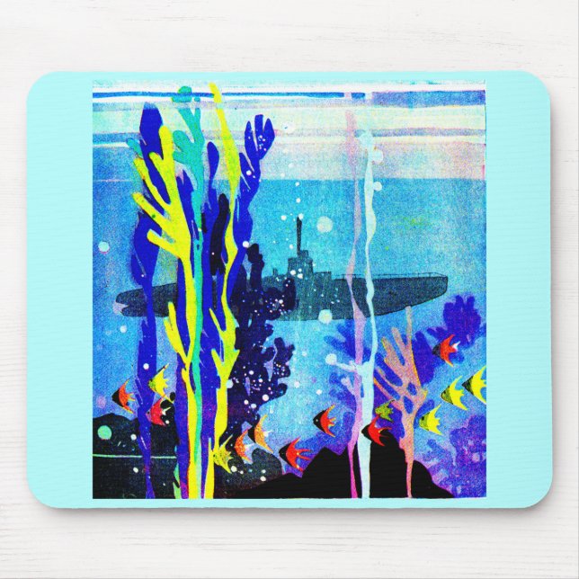 Mousepad submarino fantasma em águas tropicais (Frente)
