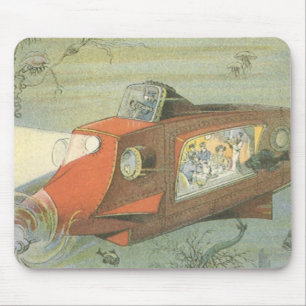 Mousepad Submarino Steampunk de Ficção Científica Vintage n
