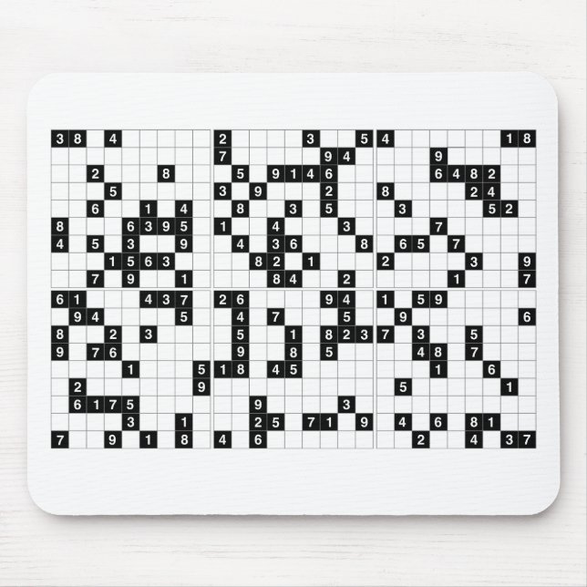 Mousepad sudoku branco preto (Frente)