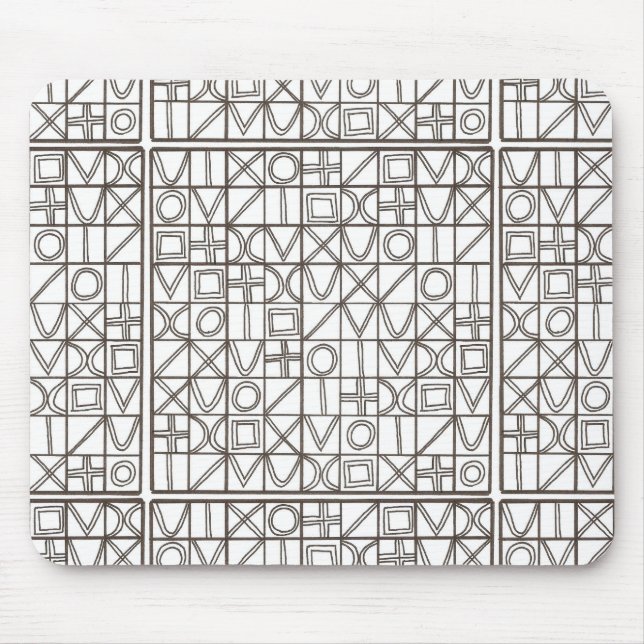 Mousepad Sudoku Two-Black And White Modern Geometric (Frente)