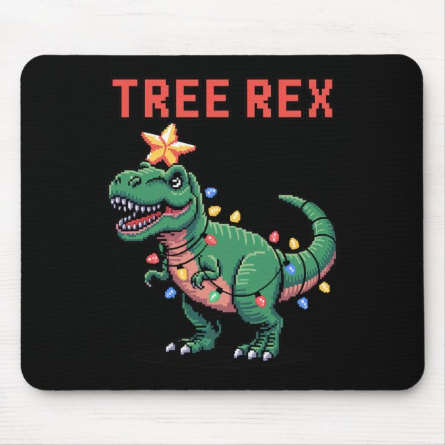 Mousepad Suéter de Natal Feio do Tree Rex Dinossauro  (Frente)