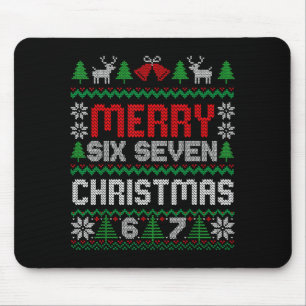 Mousepad Suéter Feio de Natal 67 Seis Sete 6 7 Meme Engraça