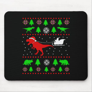 Mousepad Suéter feio de Natal de dinossauro para adultos e 