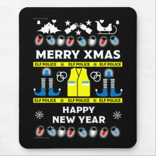 Mousepad suéter feio de xmas policial