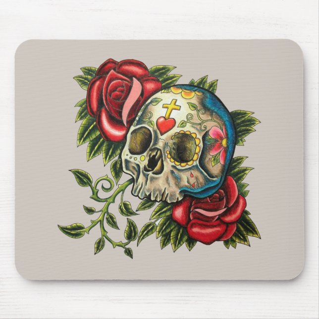 Mousepad Sugar Skull, Dia de los Muertos #26 (Frente)
