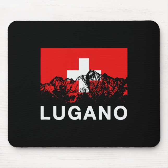 Mousepad Suiça de Lugano, Suíça Flag Ski (Frente)