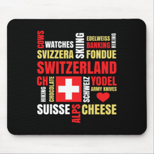 Mousepad Suiças Vacas Fondue Queijo Esquiando Suíça L