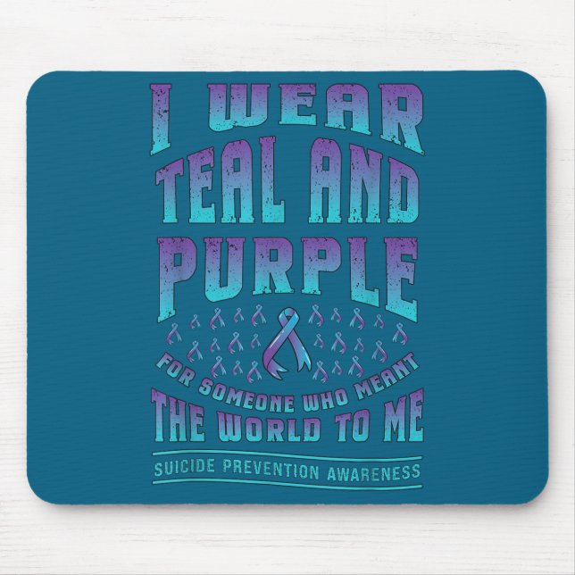 Mousepad Suicide Prevention Wear Teal Purple For Someone Aw (Frente)