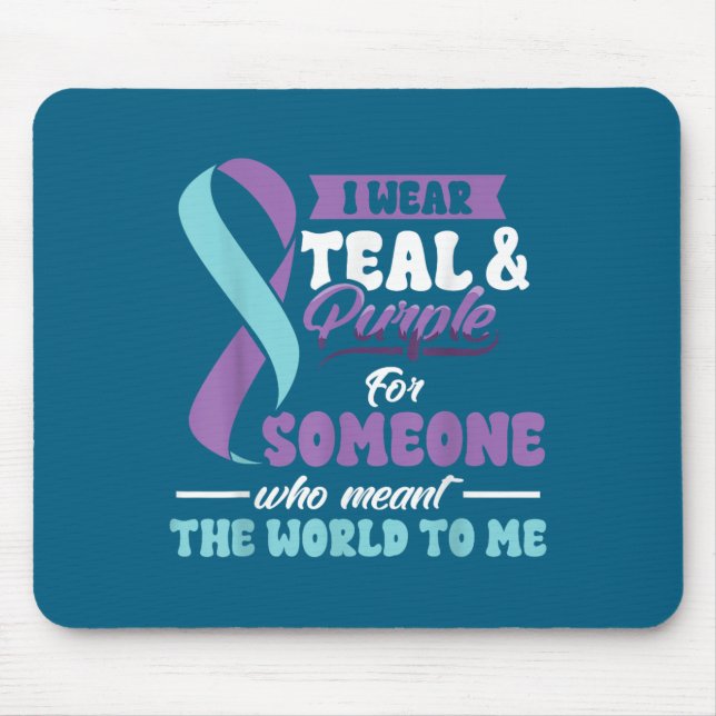 Mousepad Suicide Prevention Wear Teal Purple Someone Meant  (Frente)