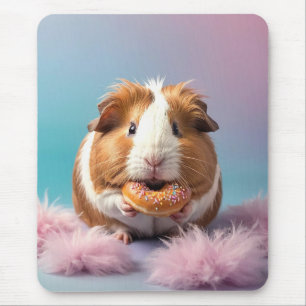 Mousepad Suíno-guincho-branca com gradiente de Pastel-Rosqu