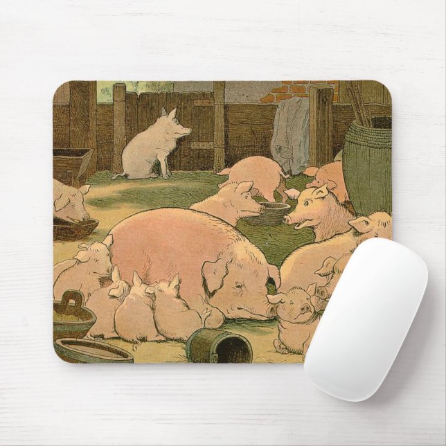 Mousepad Suínos russos e leitões na Fazenda (Com mouse)
