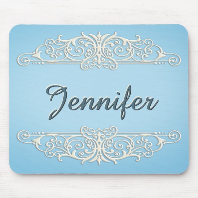 Mousepad Sujãs vitorianas em Creme em azul (Frente)