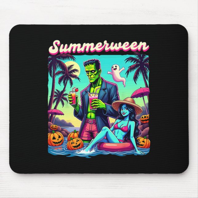 Mousepad Summer Halloween Zombie Frankenstein Boo Ghost (Frente)